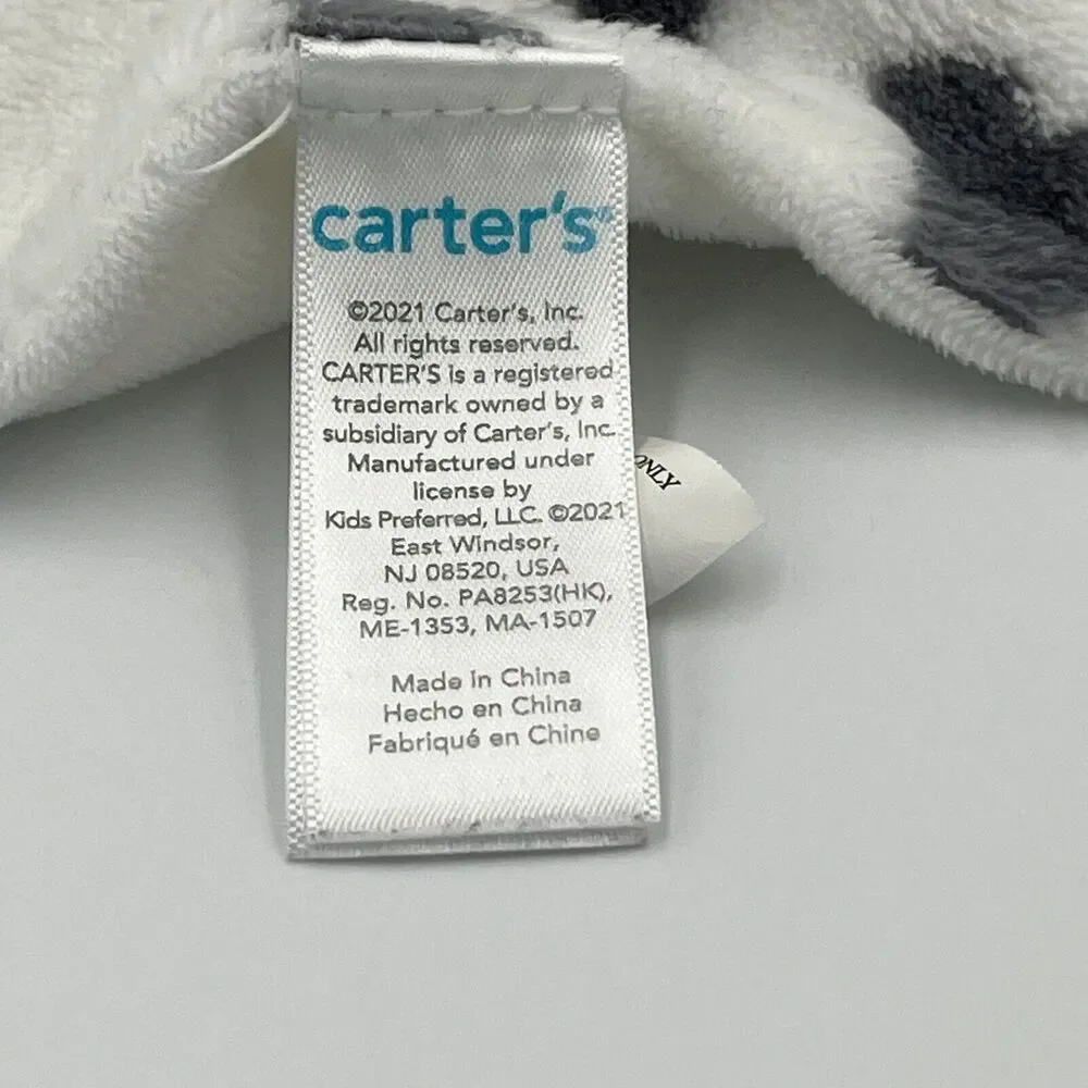 Carters COW Plush Baby Security Blanket Gray White Spotted Lovey 2021 13
